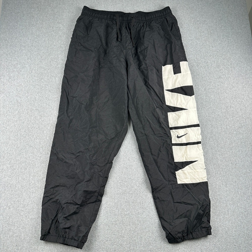 Nike Track Pants Mens XXL CW7351-010 Black White Big Logo Sportswear Training